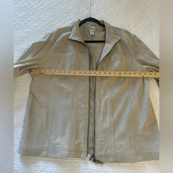 Chico’s Beige 100% Suede Leather Jacket - Picture 5 of 7